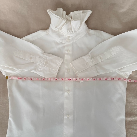 Ralph Lauren | White Ruffle Collar Button Up - Picture 5 of 10